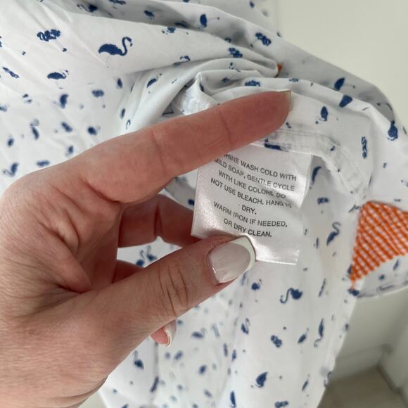 Tallia Lord & Taylor Men's Flamingo Print Button Up Mason Fit Top Size Large - Picture 3 of 4